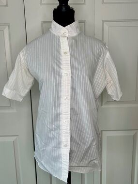 Town & Country Equestrian Show Shirt in White with Detachable Choker Collar S